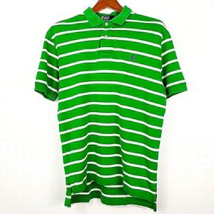Ralph Lauren Green and White Polo Shirt